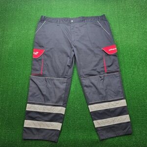 Swissport Cargo Work Pants Mens 52Rx 32 Blue Reflective Hi-Vis Utility Trousers